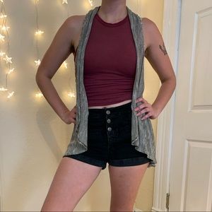 Light Grey Sleeveless Cardigan